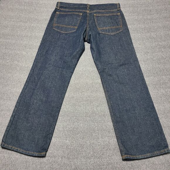 Arizona Mens Jeans 36x30 Dark Indigo Original Straight Denim Pants 100% Cotton - Picture 7 of 9